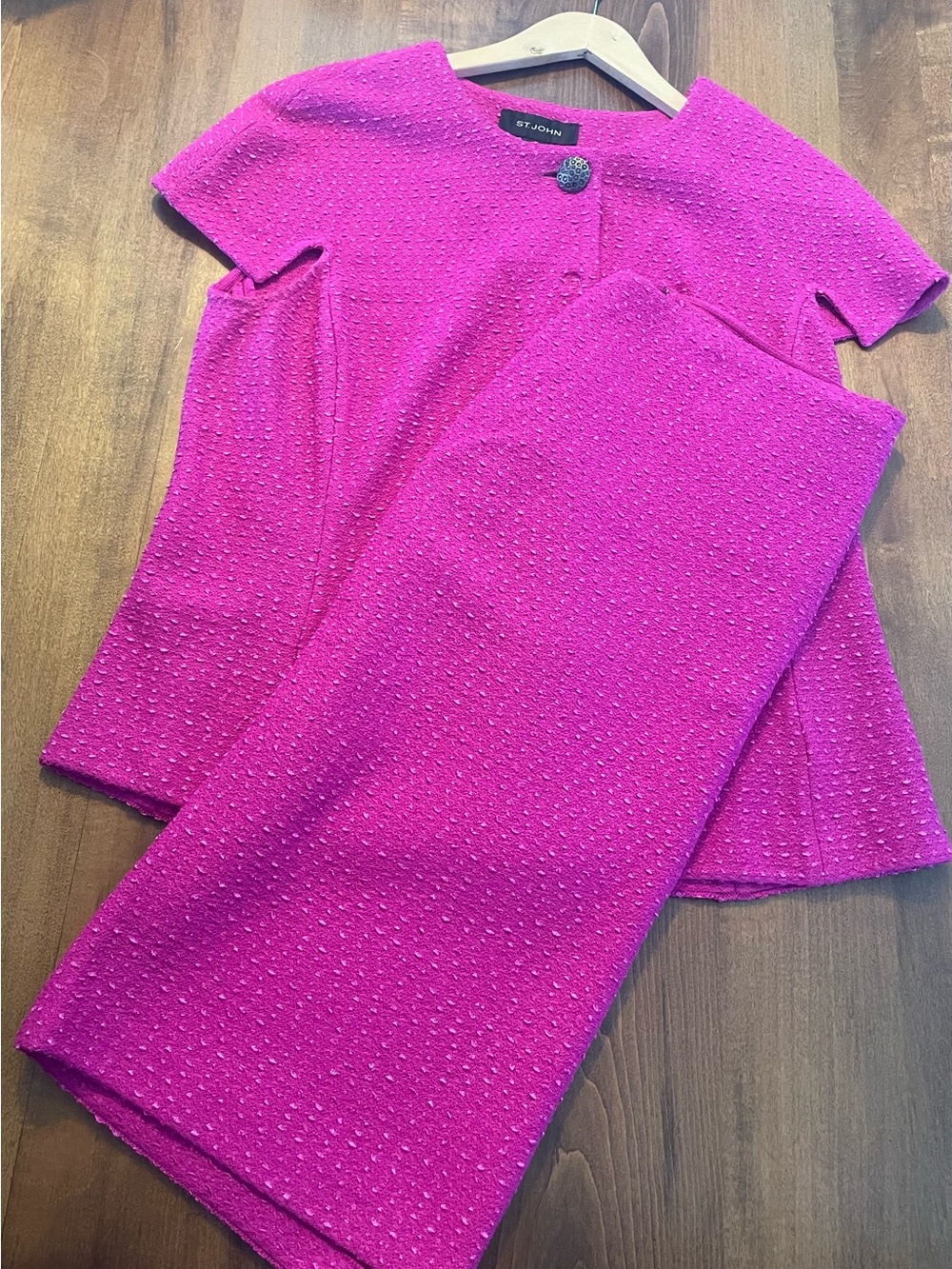 St. John Hot Pink Knit Two-Piece Set